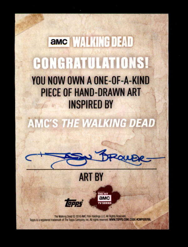 MAGGIE 2016 TOPPS AMC THE WALKING DEAD JASON BROWER SKETCH CARD #1/1 T1620