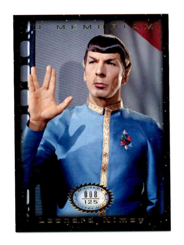 LEONARD NIMOY AS SPOCK 2016 STAR TREK #M1 RARE IN MEMORIAM CARD #008/125 T1950