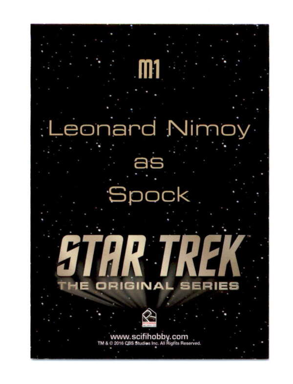 LEONARD NIMOY AS SPOCK 2016 STAR TREK #M1 RARE IN MEMORIAM CARD #008/125 T1950